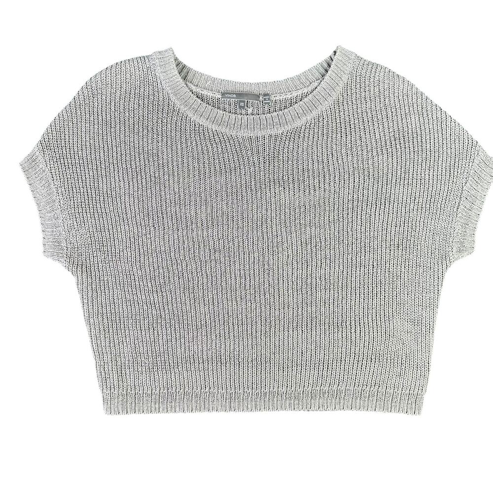 Vince Dolman Sleeve Rib Knit Sweater Women Size XS Gray Cotton Blend